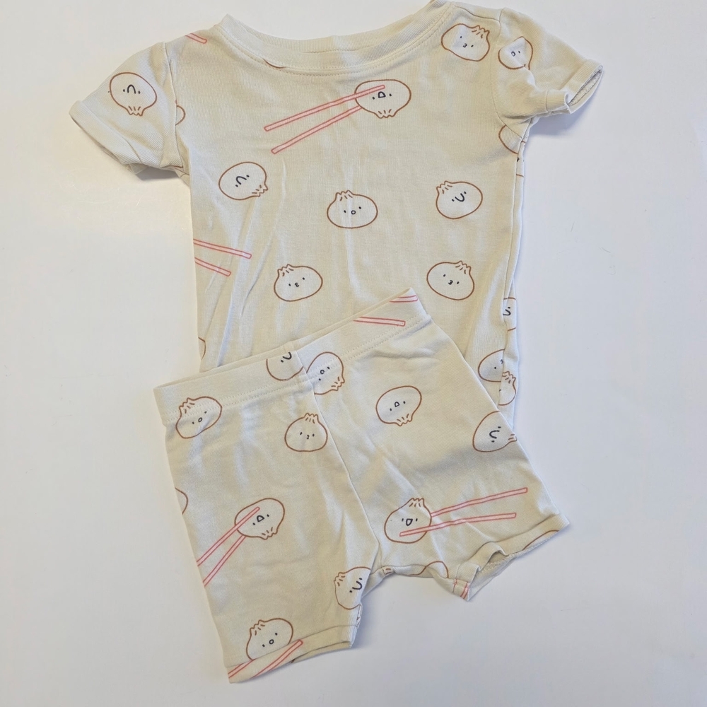 Old Navy Cream and Pink Kids Pajama Set